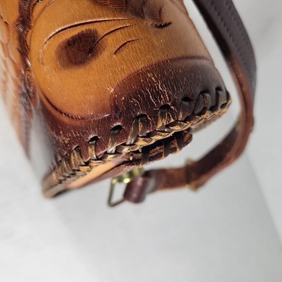 Vintage Joo-Kay Rustic Southwestern Hand Tooled Leather Shoulder Bag - Picture 6 of 16